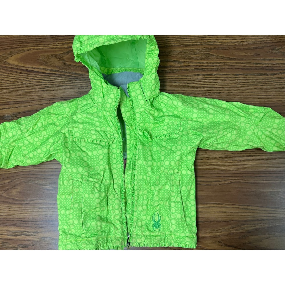 Spyder Kids Neon Lime Green Insulated Ski Jacket Small to Tall Growth System 5